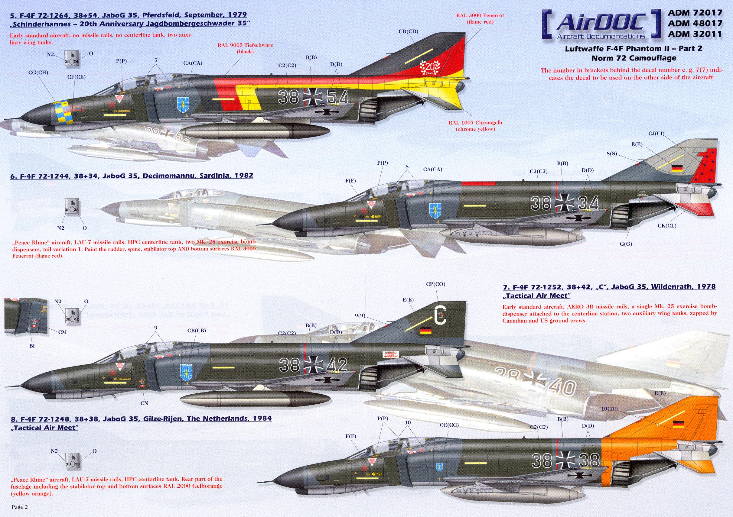 AirDoc Decals 1/32 LUFTWAFFE F4F PHANTOM II Norm 72 Camouflage Part 2